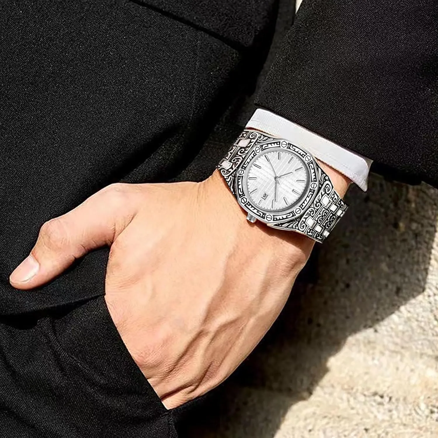 Personality Trend Business Men's Watches Men's Watches, Retro Fashion Men's Watches, Luminous Hands Retro Dial Quartz Watch, creature collaborate Oakland march Fashion 