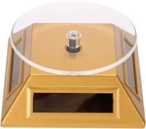 Phone Solar Turntable For Jewelry Exhibition Jewelry Display scuffle Stand LED Light Yosoo Solar Display Stand, Rotating Jewelry Display Solar Showcase 360 Degrees Rotating Turntable Watch 