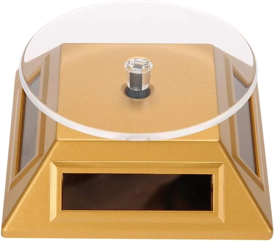 Phone Solar Turntable For Jewelry Exhibition Jewelry Display scuffle Stand LED Light Yosoo Solar Display Stand, Rotating Jewelry Display Solar Showcase 360 Degrees Rotating Turntable Watch 