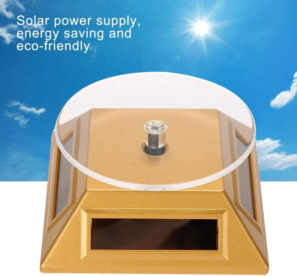 Phone Solar Turntable For Jewelry Exhibition Jewelry Display scuffle Stand LED Light Yosoo Solar Display Stand, Rotating Jewelry Display Solar Showcase 360 Degrees Rotating Turntable Watch 