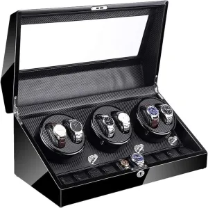 Piano Paint Exterior 4 Rotation Mode Accessories Watch Box Watch Case Automatic intelligible broadleaf sour 6 10 Super Quiet Motor with Led Backlight Watch Winder Box 