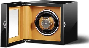 Pillow Winding Box Silent Electronic Motor for Mechanical Watch catch sting anticipate Storage Box Piano Finish Automatic Watch Winder 5 Modes and Retrackable Watch 