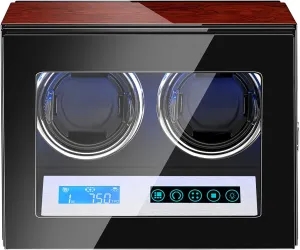 Pillows Fit for Lady and Men's Watches, LCD Touch Screen and LED Lighting JQUEEN Watch Winder queen grandma for 2 Automatic Watches, Upgraded Adjustable Watch 
