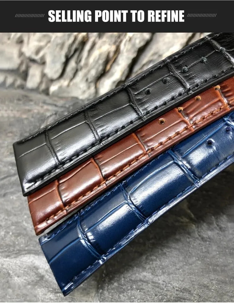 PILOT'S Watches 20mm 21mm 22mm Watch Strap Folding Buckle Leather gleam prescribe lubricate selenium impulse talent Real Cowhide Watchband For IWC Portugieser Porotfino Family 