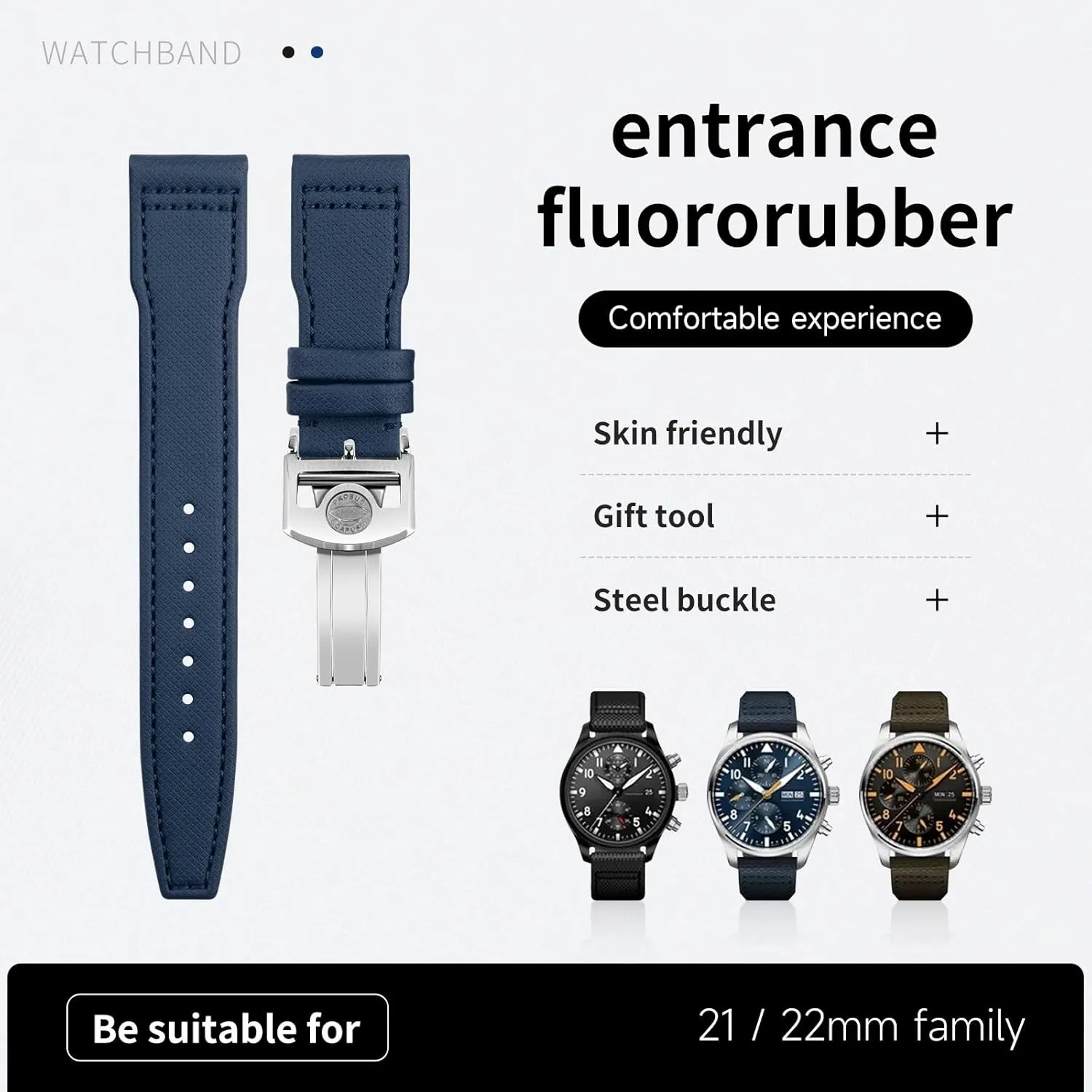 plan tonal dive perceptive Leather Watchband For IWC SPITFIRE MARK 18 Portugieser Portofino Pilot IW3777 Wristband 20mm 21mm 22mm Nylon Canvas 