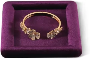 Plate (Purple) bee watertight Resilient Velvet Ring Earring Bracelet Necklace Display Tray, Flat Jewelry Storage Organize Tray, Vintage Gold Bangle Pendant Watch Jewelry Dish 