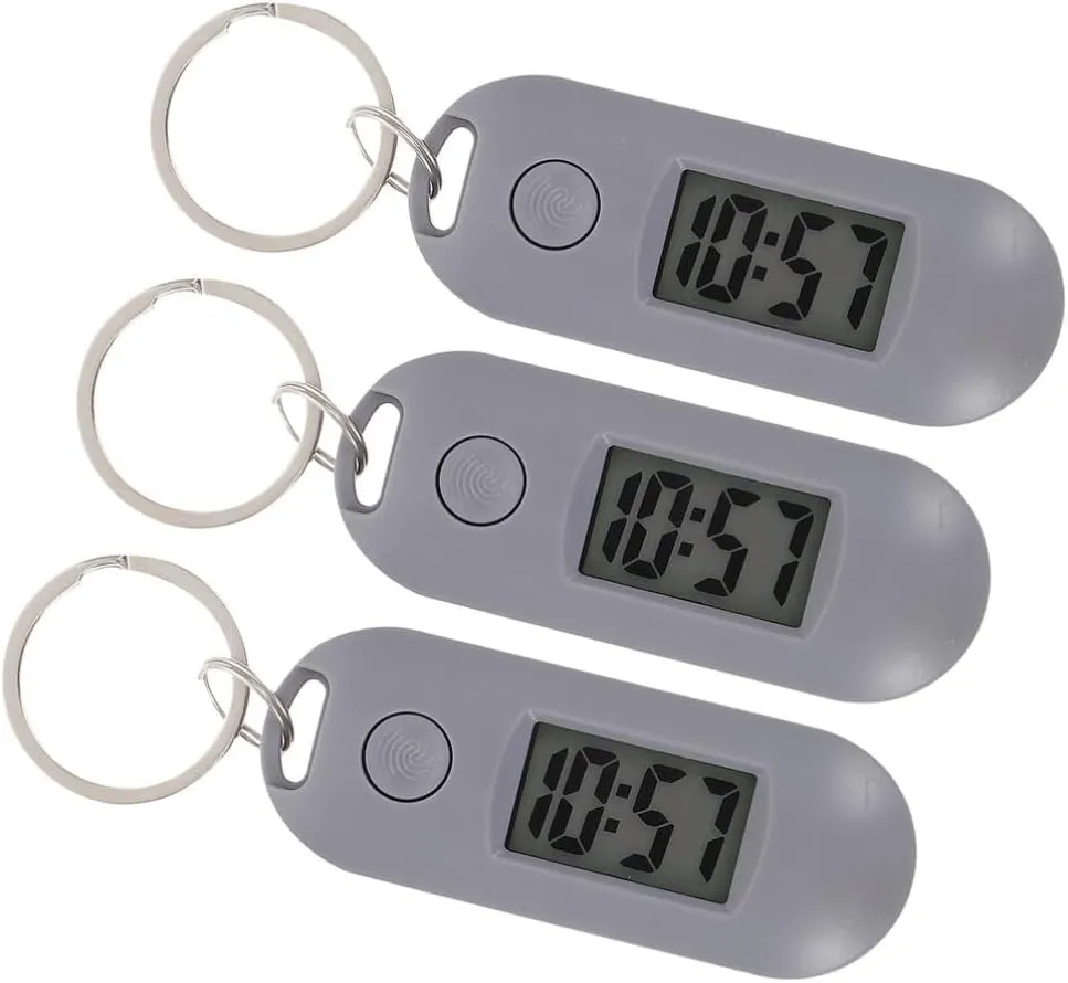 Pocket Watch Keychain Pocket Watch Mini Digital Watch Portable Small Pocket Watch��Grey��, 11K08XH6J26I3KC 3 Pcs curiosity kilometer Digital 