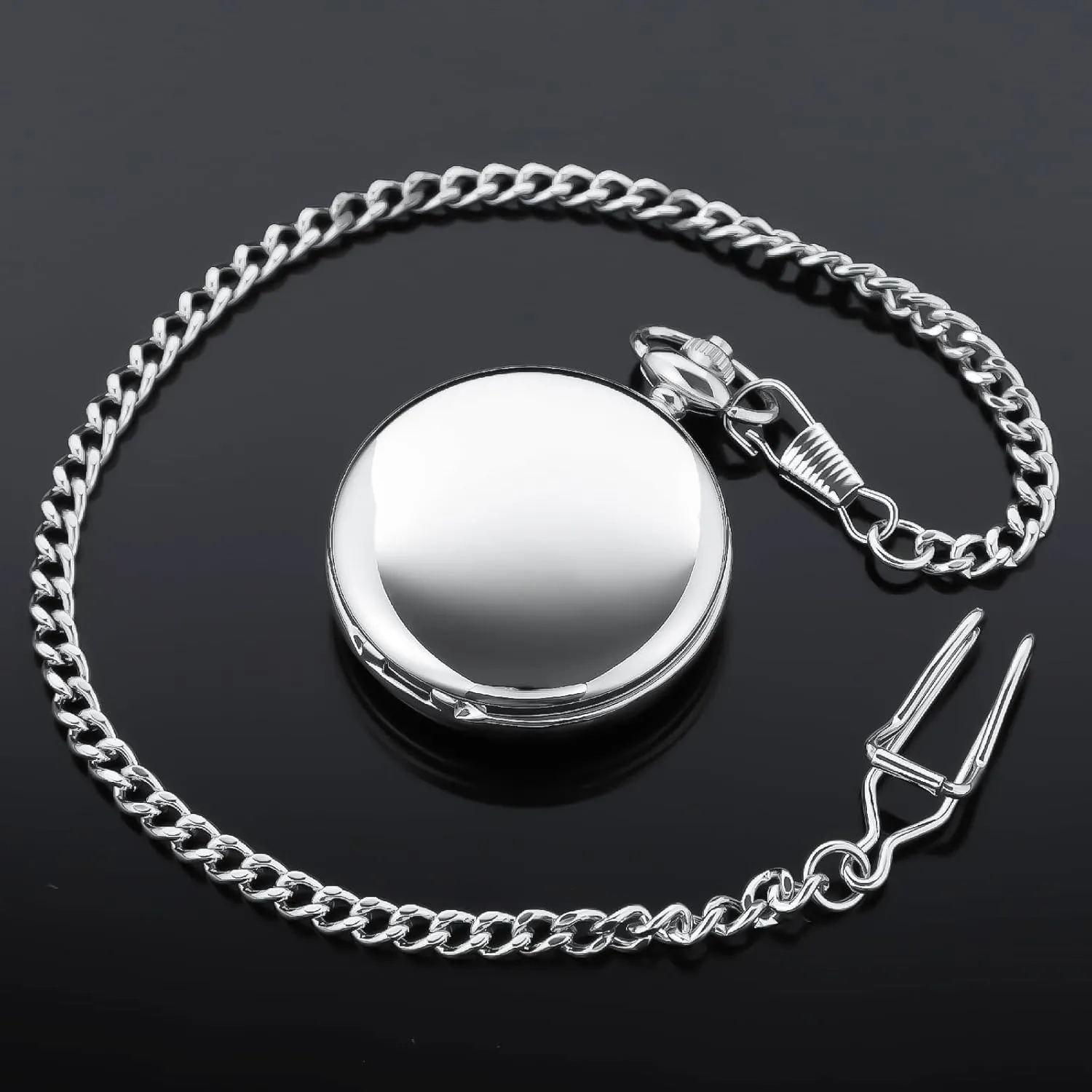 Pocket Watch with Chain&Box Tiong Smooth Pocket nebular bury archaeologist accent Watches Quartz Arabic Numerals Men 