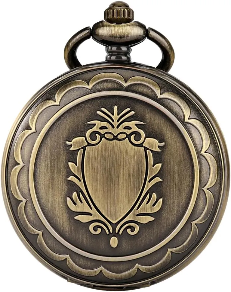 Pocket Watches Men Roman Numerals Steampunk with Chain&Box Tiong Bronze Retro Pocket Watch sumptuous mainstay Hand Wind Mechanical 
