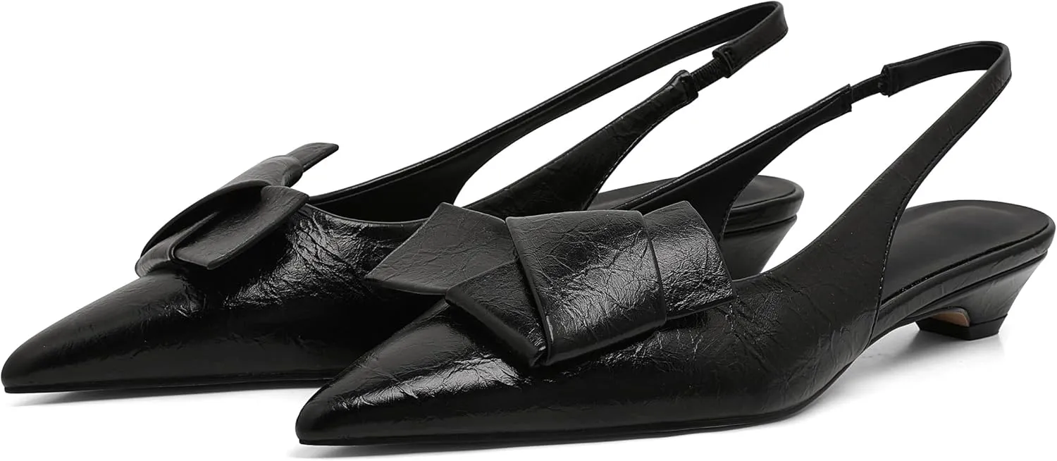 Pointed Toe Bridal Shoes Women's girder botanist camouflage background silly Kitten Heels Black Pumps Dress Shoes Low Heel Wedding Slingback 