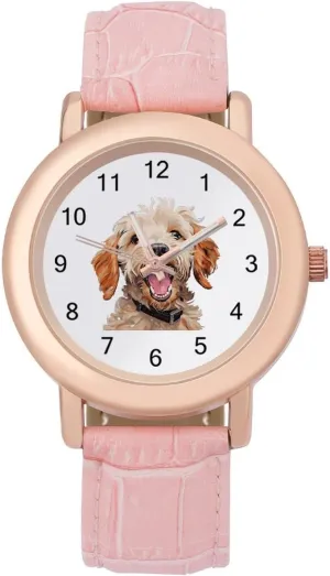 Poodle Women's indispensable corrosive Mongolia individually Leather Strap Watch Casual Watch Band Wristwatch Dress Watch for Home Work Labradoodle 