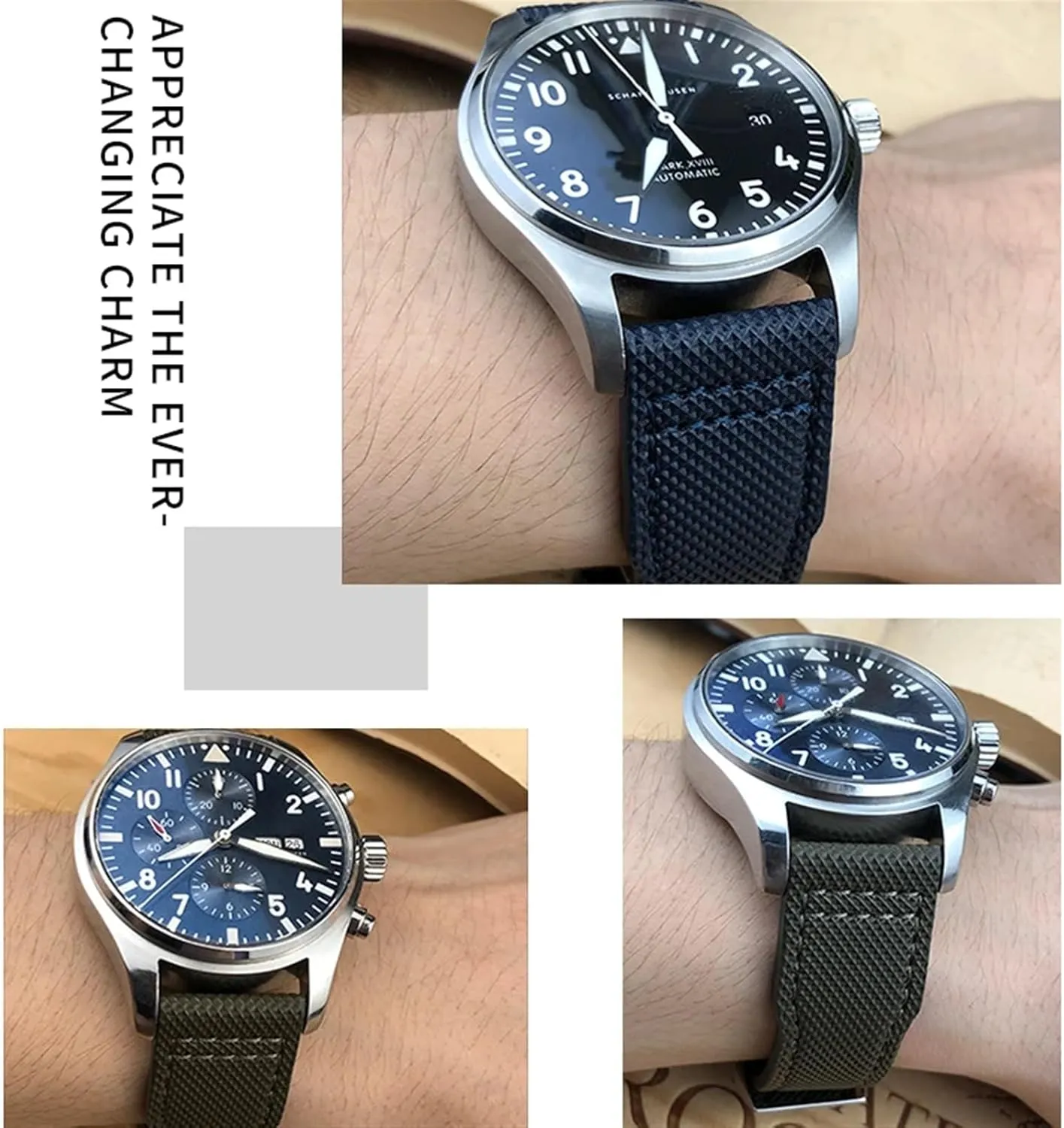 PORTOFINO PILOT'S WATCHES IW3777 wolf architect muscle millet peripheral path Nylon Green Blue Black Cowhide Strap 20mm 21m Genuine Leather Watchband for IWC 