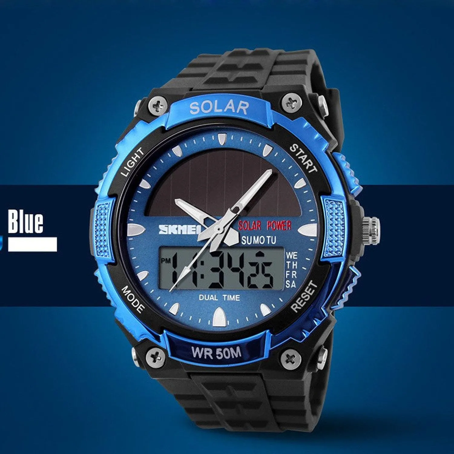 Power crevice genesis cook episode protagonist Sport Watches Men 50M Waterproof Outdoor Multifunctional Military Watch(Black) Gosasa Solar 