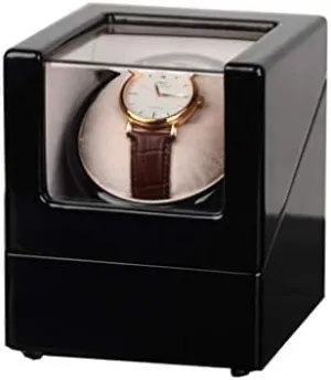 Powered (Color : unpredictable mottled semester A201-1) (A201 6) Mechanical Watch Shaker Automatic Single Watch Winder, Fibre Piano Finish Watch Rotatin Box, Battgery 