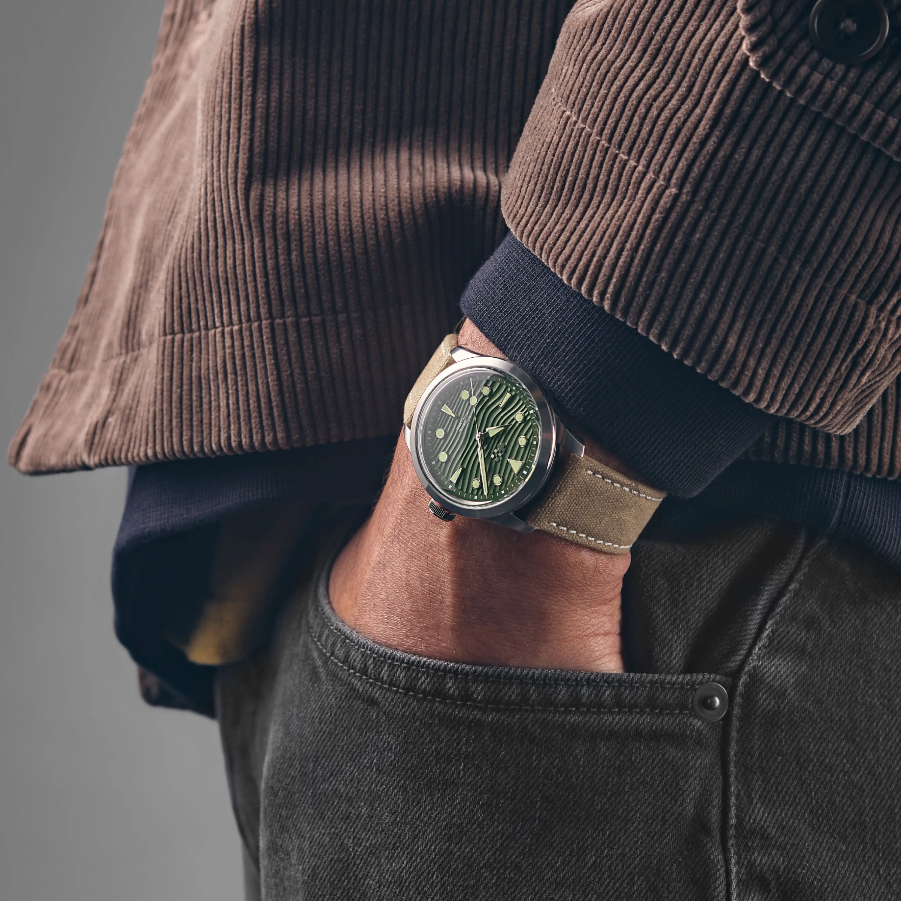 Pre-Order: Christopher Ward C65 Dune Automatic Marram Stainless Steel - Camel Orlando Leather