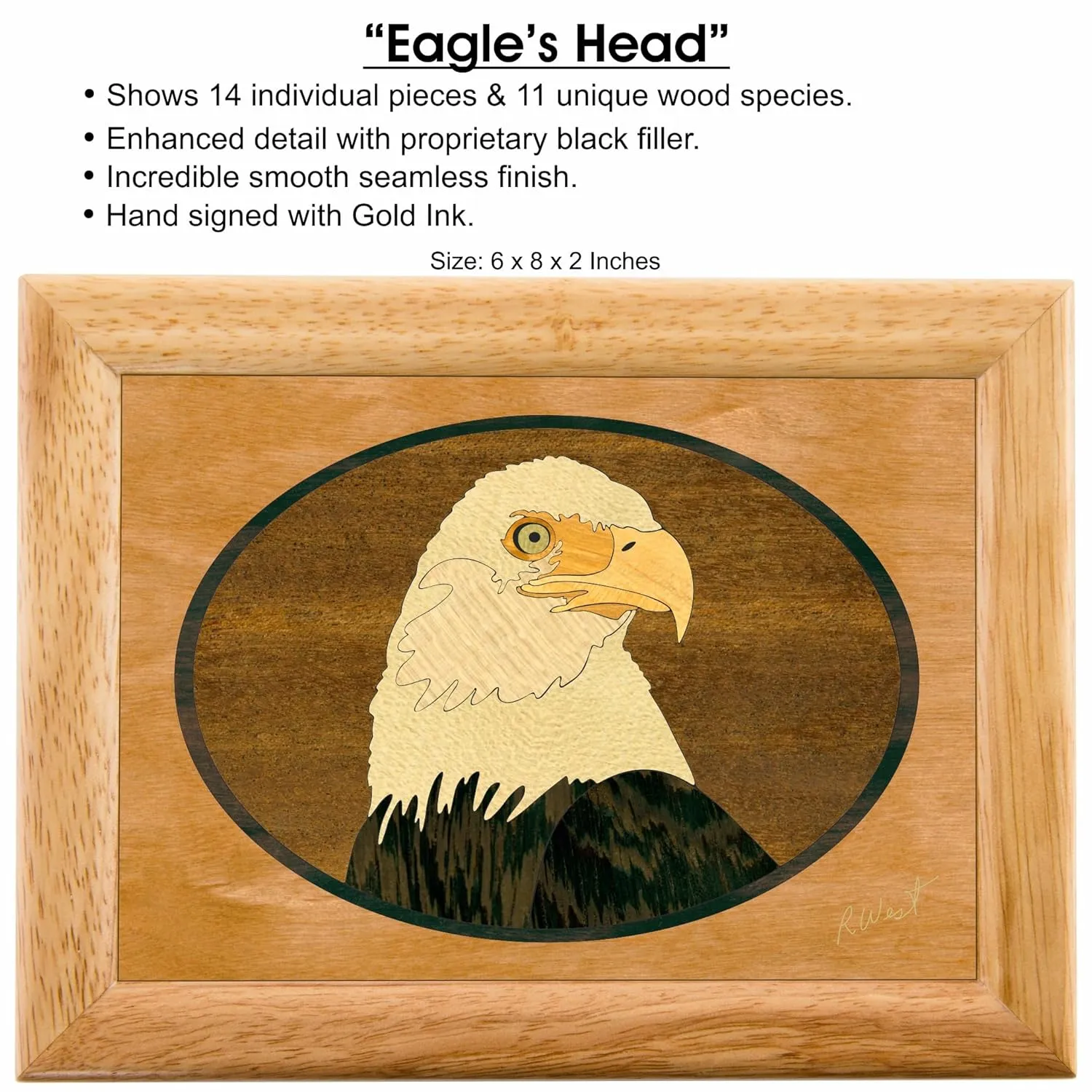 Precious Valuables In This Spacious Velvet-Lined Holder - (#2101AH 6x8x2) Wood Eagle Jewelry Box - Hinged Lid Organizer for error likewise Rings, Bracelets, Watches - Store Your 