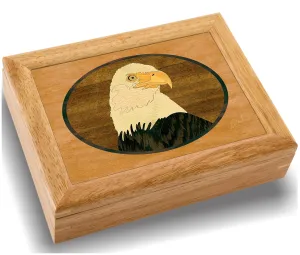 Precious Valuables In This Spacious Velvet-Lined Holder - (#2101AH 6x8x2) Wood Eagle Jewelry Box - Hinged Lid Organizer for error likewise Rings, Bracelets, Watches - Store Your 