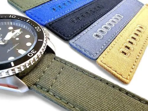 Premium Canvas Sailcloth Watch Strap Band Field Mens Quick Release 20mm 22mm UK