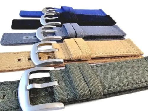 Premium Canvas Sailcloth Watch Strap Band Field Mens Quick Release 20mm 22mm UK