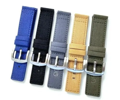 Premium Canvas Sailcloth Watch Strap Band Field Mens Quick Release 20mm 22mm UK