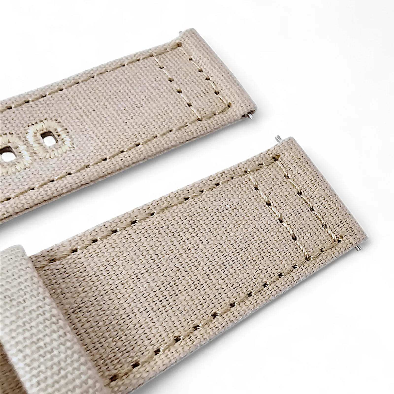 Premium Canvas Sailcloth Watch Strap Quick Release 20mm 22mm Khaki Beige