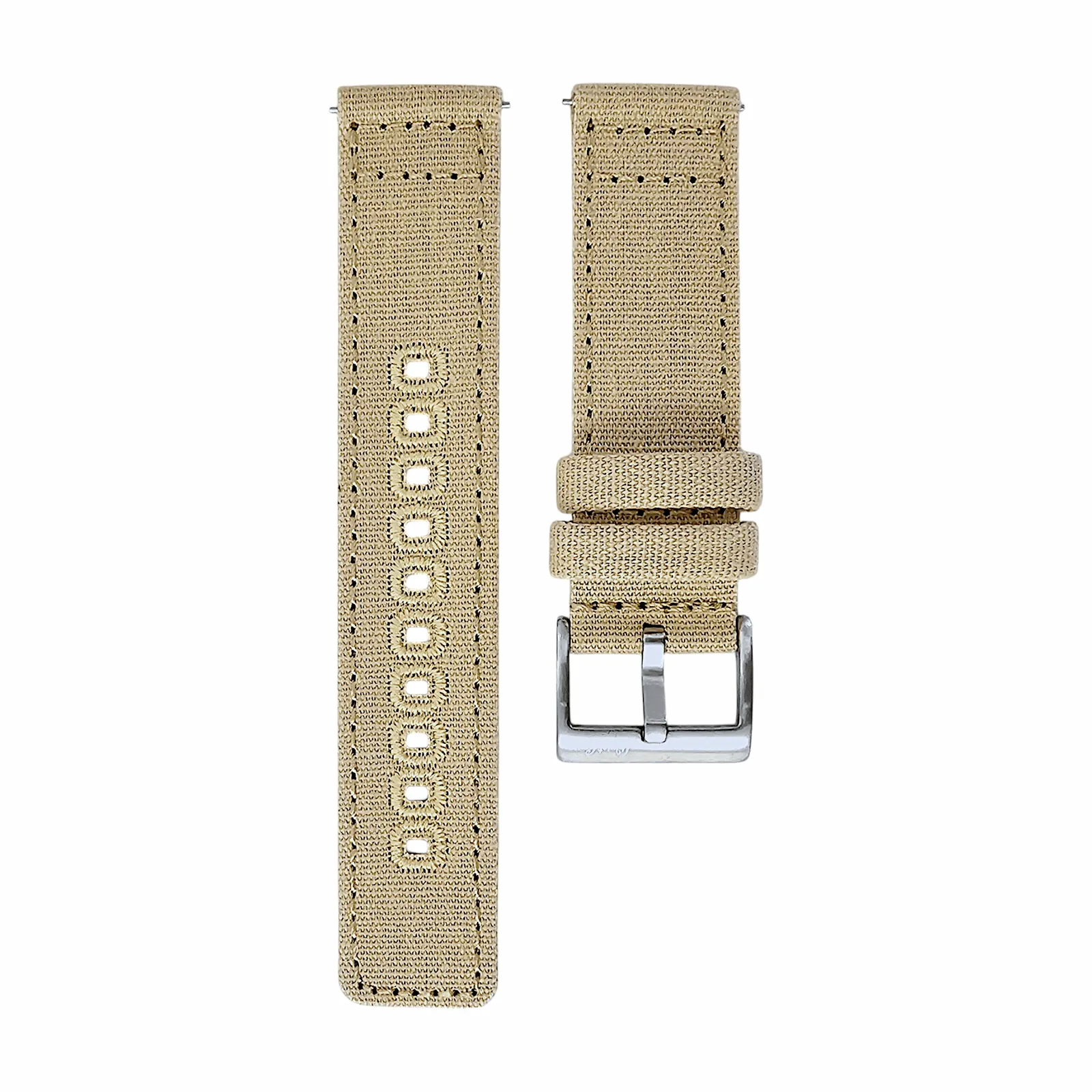 Premium Canvas Sailcloth Watch Strap Quick Release 20mm 22mm Khaki Beige
