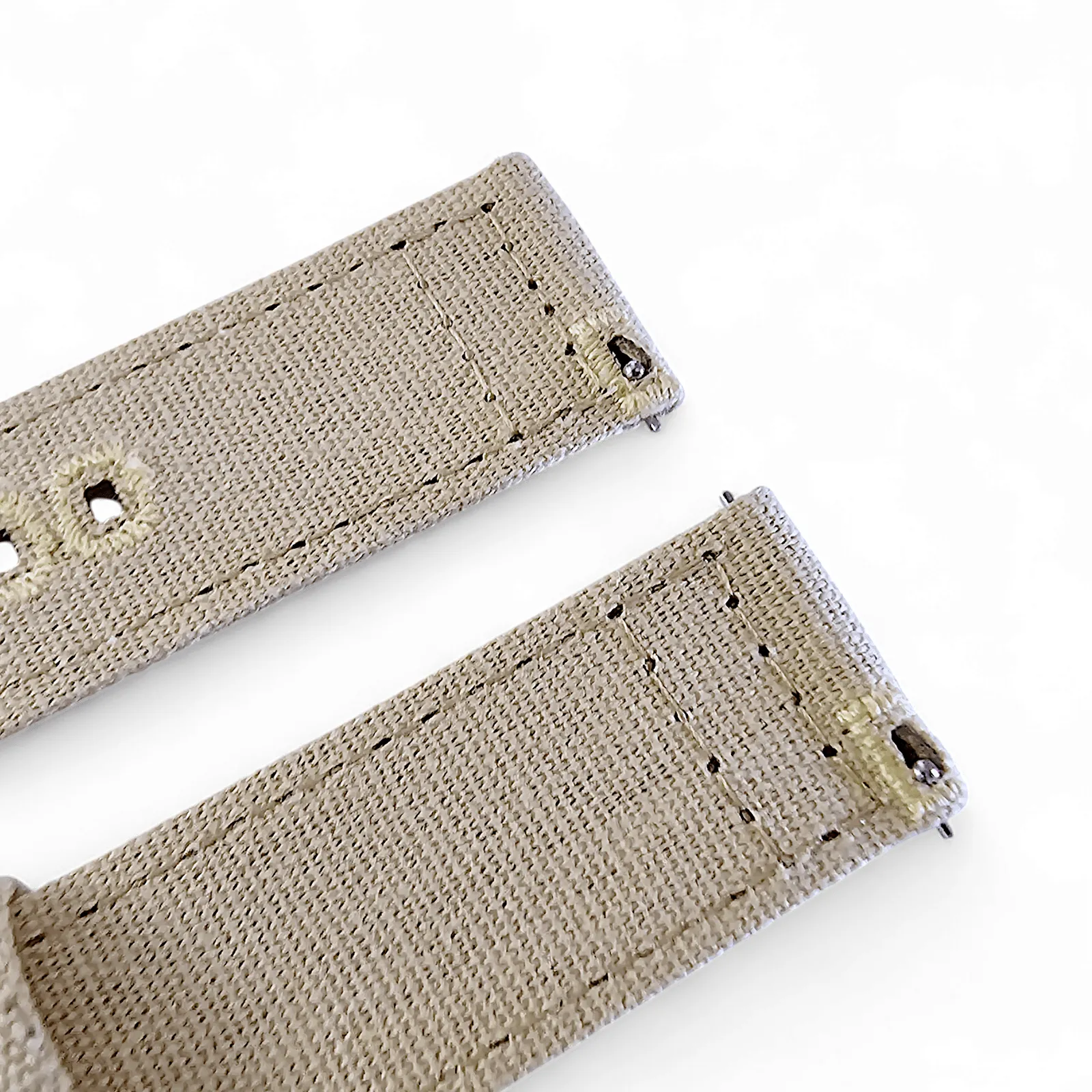 Premium Canvas Sailcloth Watch Strap Quick Release 20mm 22mm Khaki Beige
