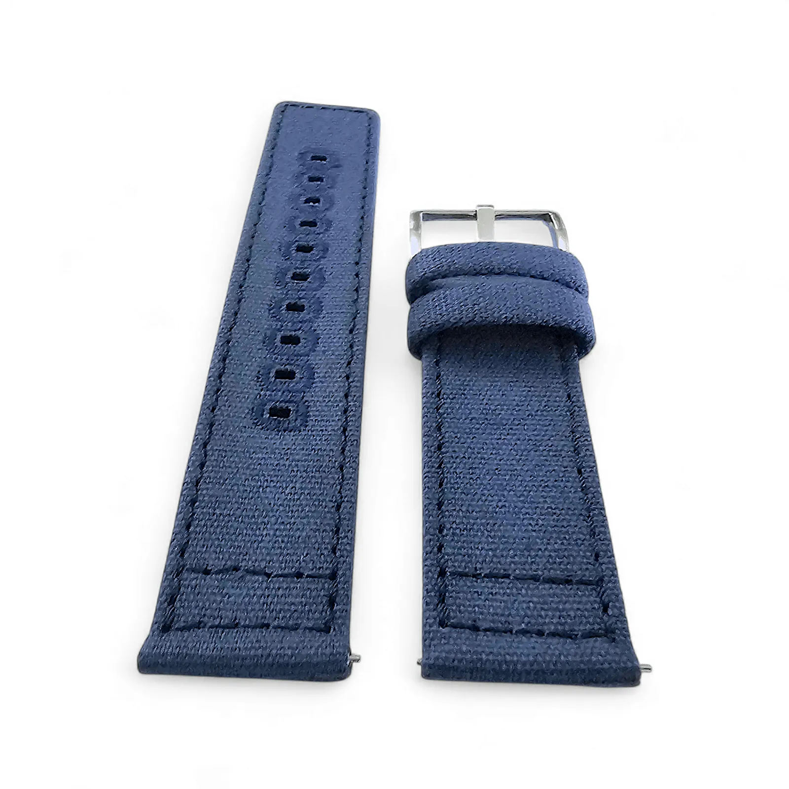 Premium Canvas Sailcloth Watch Strap Quick Release 20mm 22mm Navy Blue