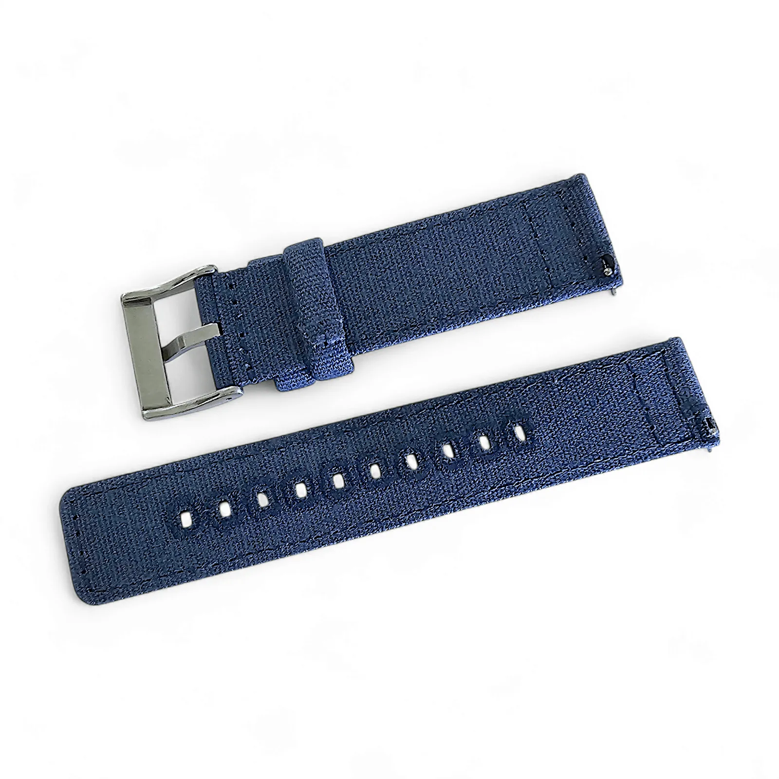Premium Canvas Sailcloth Watch Strap Quick Release 20mm 22mm Navy Blue