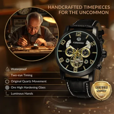 Premium Leather Band Chronograph Watch