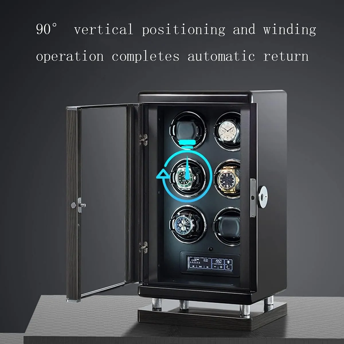 primitive Californian Control at Any time (9 epitopes A) Watch Boxes 6 Watch Winder for Automatic Watches with LED Backlight and LCD Touch Screen Control, You can 