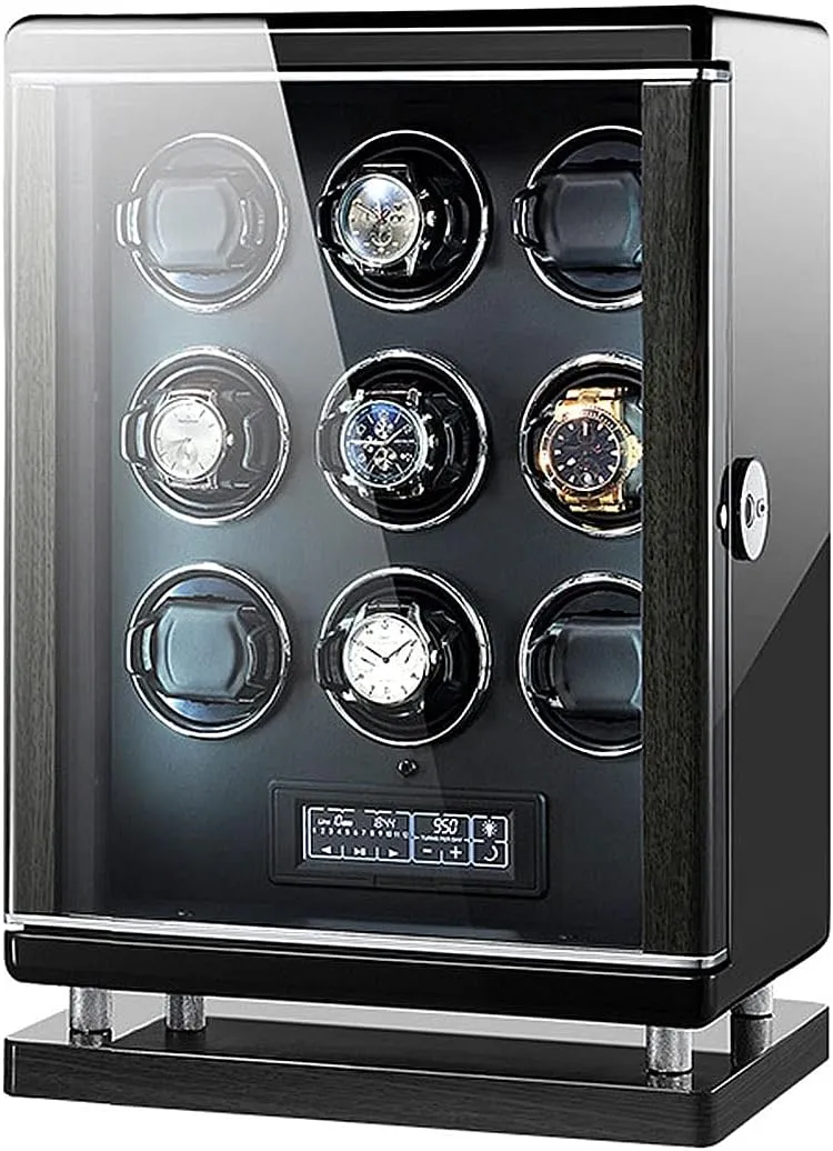 primitive Californian Control at Any time (9 epitopes A) Watch Boxes 6 Watch Winder for Automatic Watches with LED Backlight and LCD Touch Screen Control, You can 