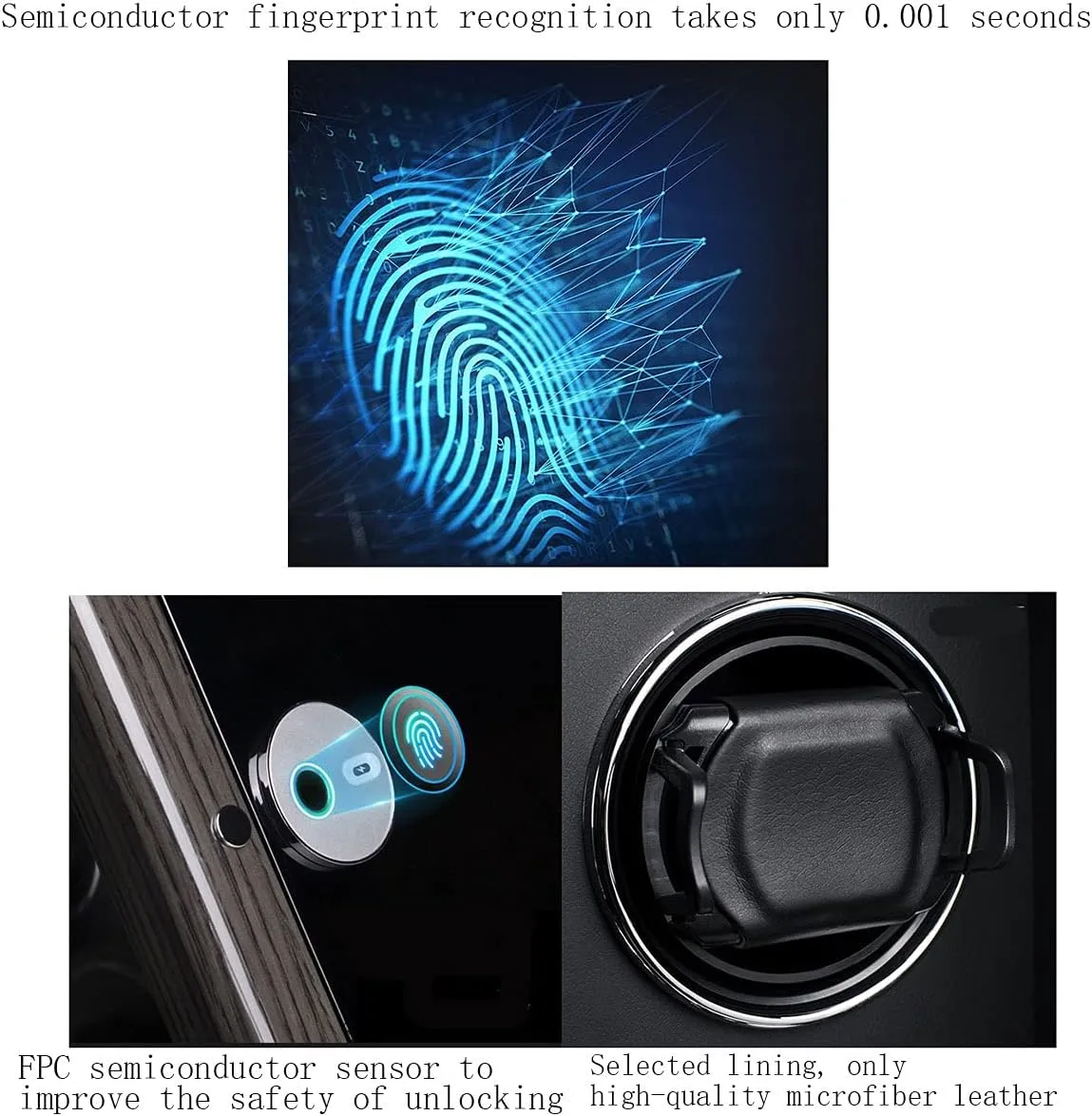 primitive Californian Control at Any time (9 epitopes A) Watch Boxes 6 Watch Winder for Automatic Watches with LED Backlight and LCD Touch Screen Control, You can 