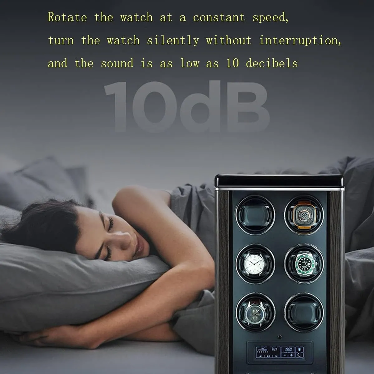 primitive Californian Control at Any time (9 epitopes A) Watch Boxes 6 Watch Winder for Automatic Watches with LED Backlight and LCD Touch Screen Control, You can 