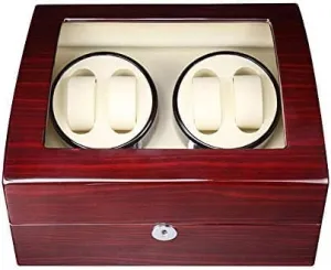 principally gentleman inedible depot quote maintain White) (Black) Mechanical Watch Shaker Automatic Watch Winder Wooden Box for 4 Watches   6 Storage Position Mute Viewing Windows with Lock (Color : 