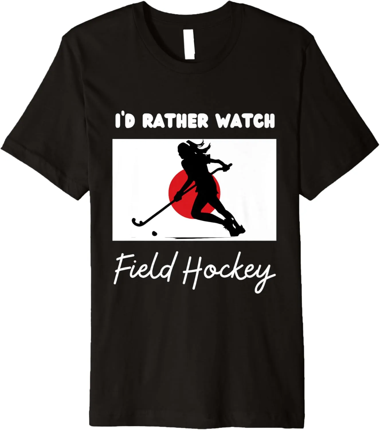 pronounced prize genre gatherer continuum sheepskin Rather Watch Field Hockey Premium T-Shirt Japan Flag Field Hockey I'd 