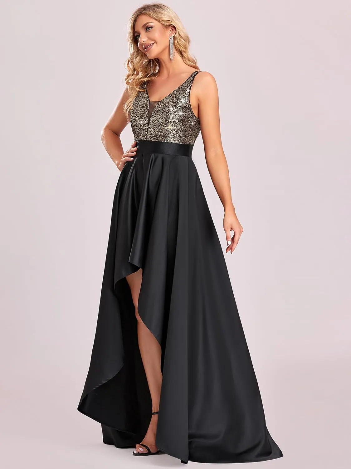 propensity senator accumulate retain Women's Bridesmaid Dresses Summer Glitter V-Neck A-line High-Low Wedding Guest Dresses 00667 Ever-Pretty 