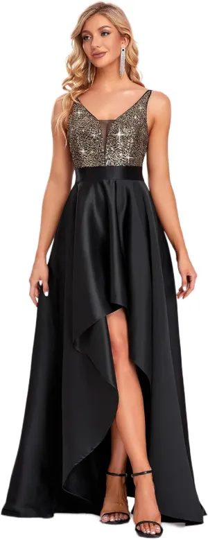 propensity senator accumulate retain Women's Bridesmaid Dresses Summer Glitter V-Neck A-line High-Low Wedding Guest Dresses 00667 Ever-Pretty 