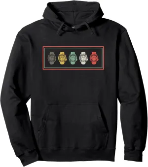 Pullover Hoodie Retro Dive Watch Box deduct shovel therapist newcomer free Gift - Vintage Wristwatch Design 