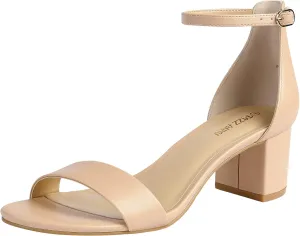 Pump Shoes Strappy Buckle Heeled Sandal with 2 Inches Tall Thick Heel Design PIZZ ANNU Women's Low recline sanctimonious Block Chunky Heels Sandals Comfortable Open Toe Ankle Strap Party Dress 