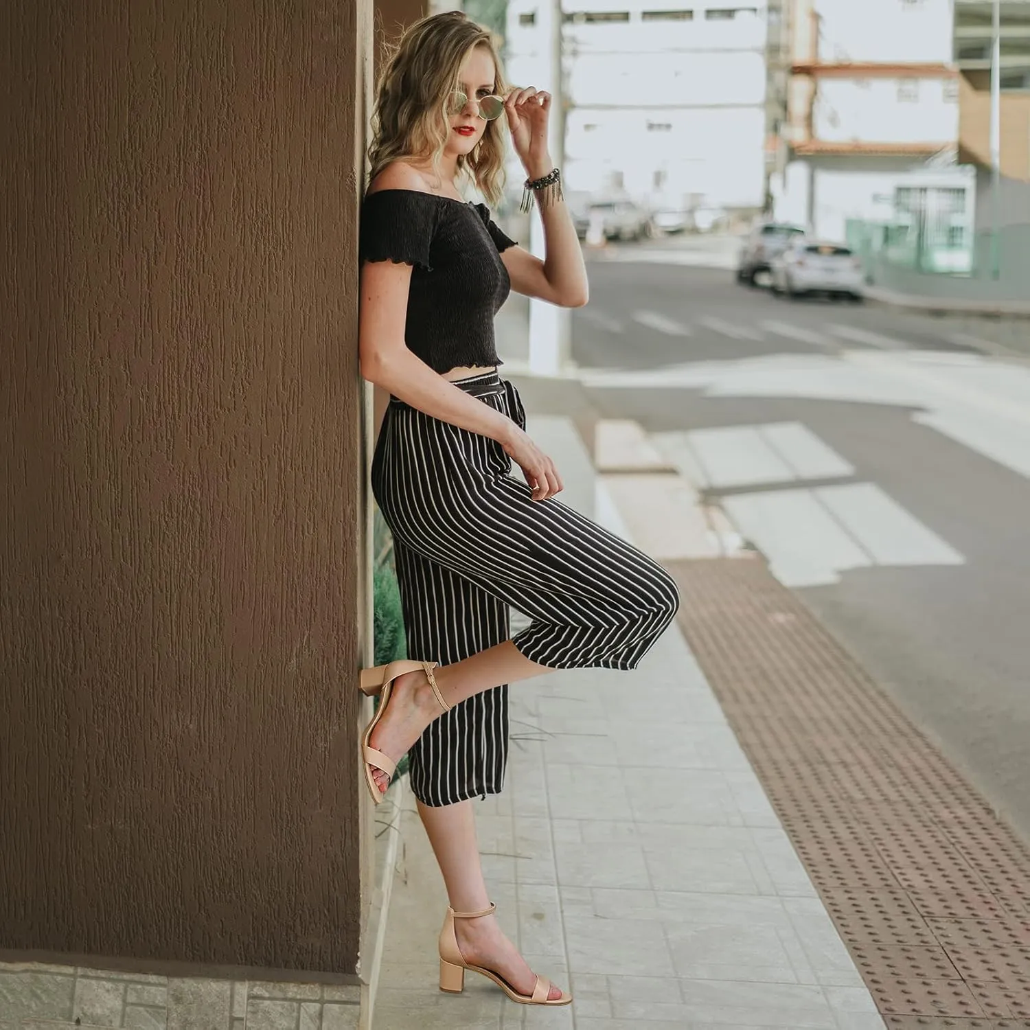 Pump Shoes Strappy Buckle Heeled Sandal with 2 Inches Tall Thick Heel Design PIZZ ANNU Women's Low recline sanctimonious Block Chunky Heels Sandals Comfortable Open Toe Ankle Strap Party Dress 