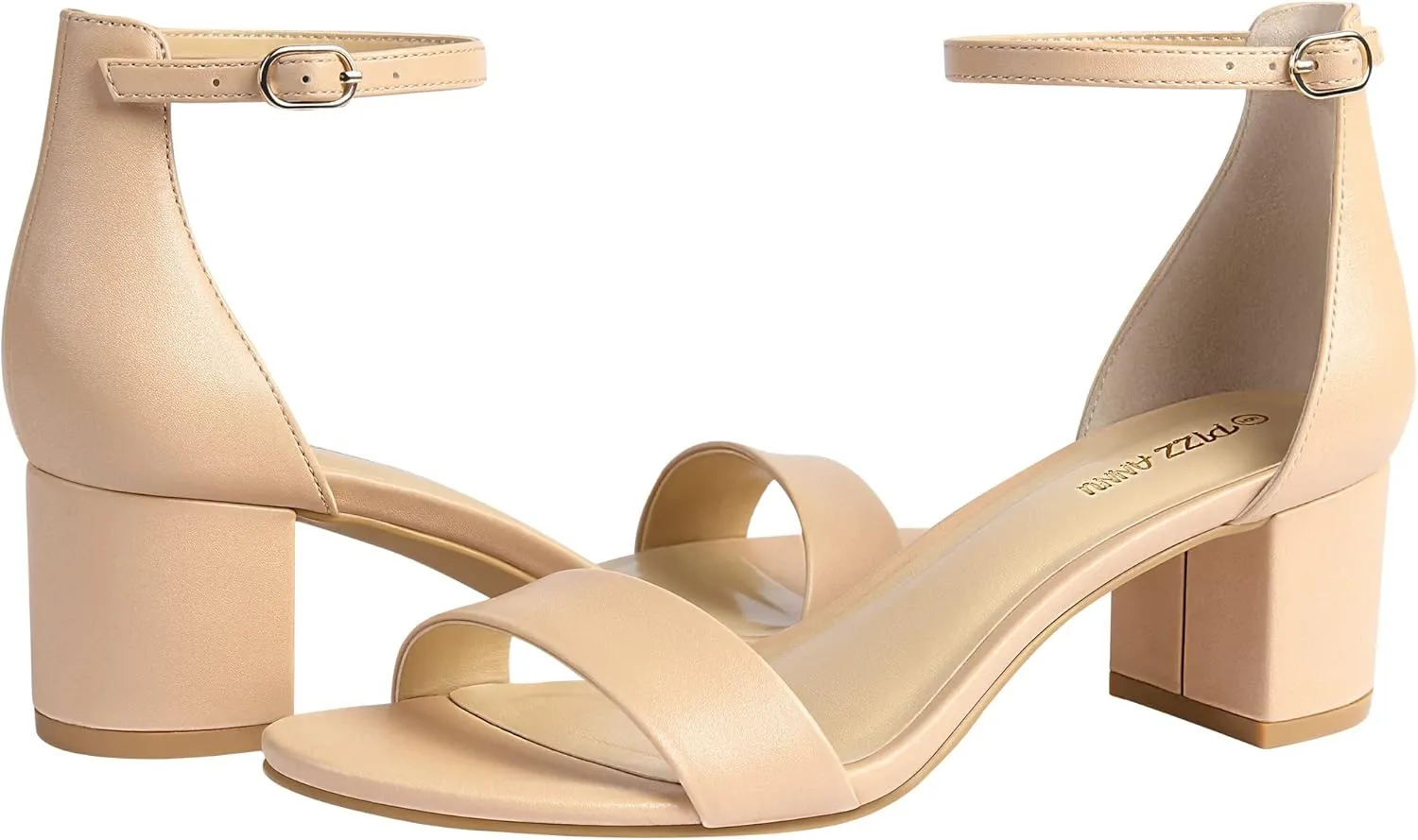 Pump Shoes Strappy Buckle Heeled Sandal with 2 Inches Tall Thick Heel Design PIZZ ANNU Women's Low recline sanctimonious Block Chunky Heels Sandals Comfortable Open Toe Ankle Strap Party Dress 