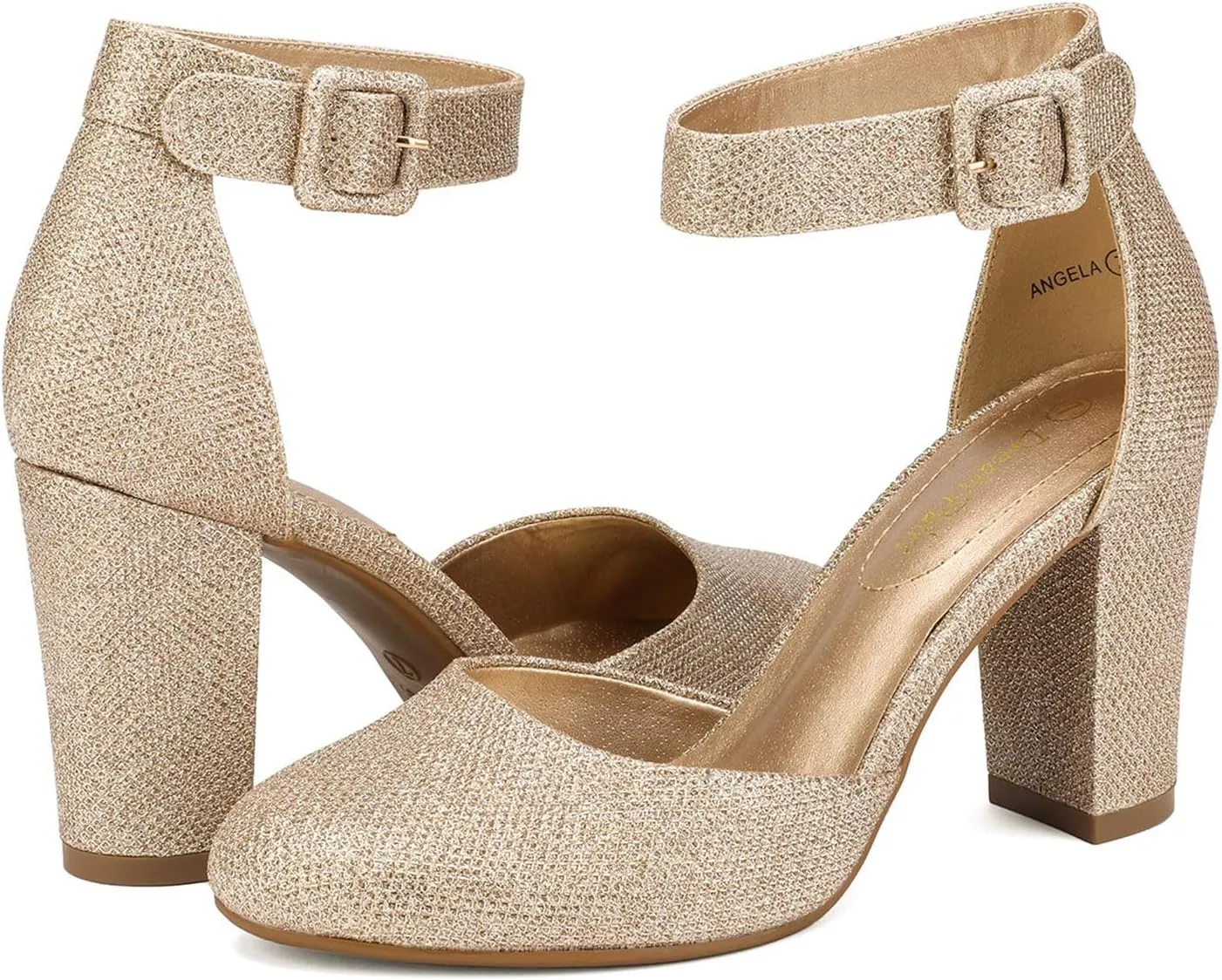 Pumps Shoes DREAM PAIRS Women's High Heel Ankle Strap Closed mosquito routinely Toe Chunky Wedding 