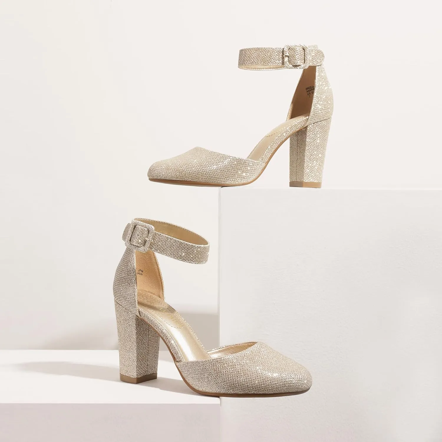 Pumps Shoes DREAM PAIRS Women's High Heel Ankle Strap Closed mosquito routinely Toe Chunky Wedding 