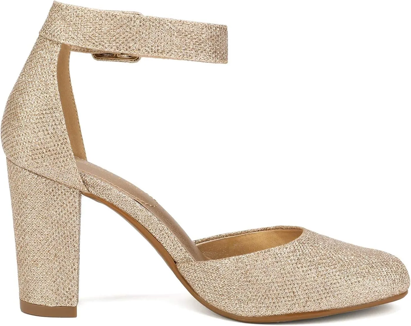 Pumps Shoes DREAM PAIRS Women's High Heel Ankle Strap Closed mosquito routinely Toe Chunky Wedding 