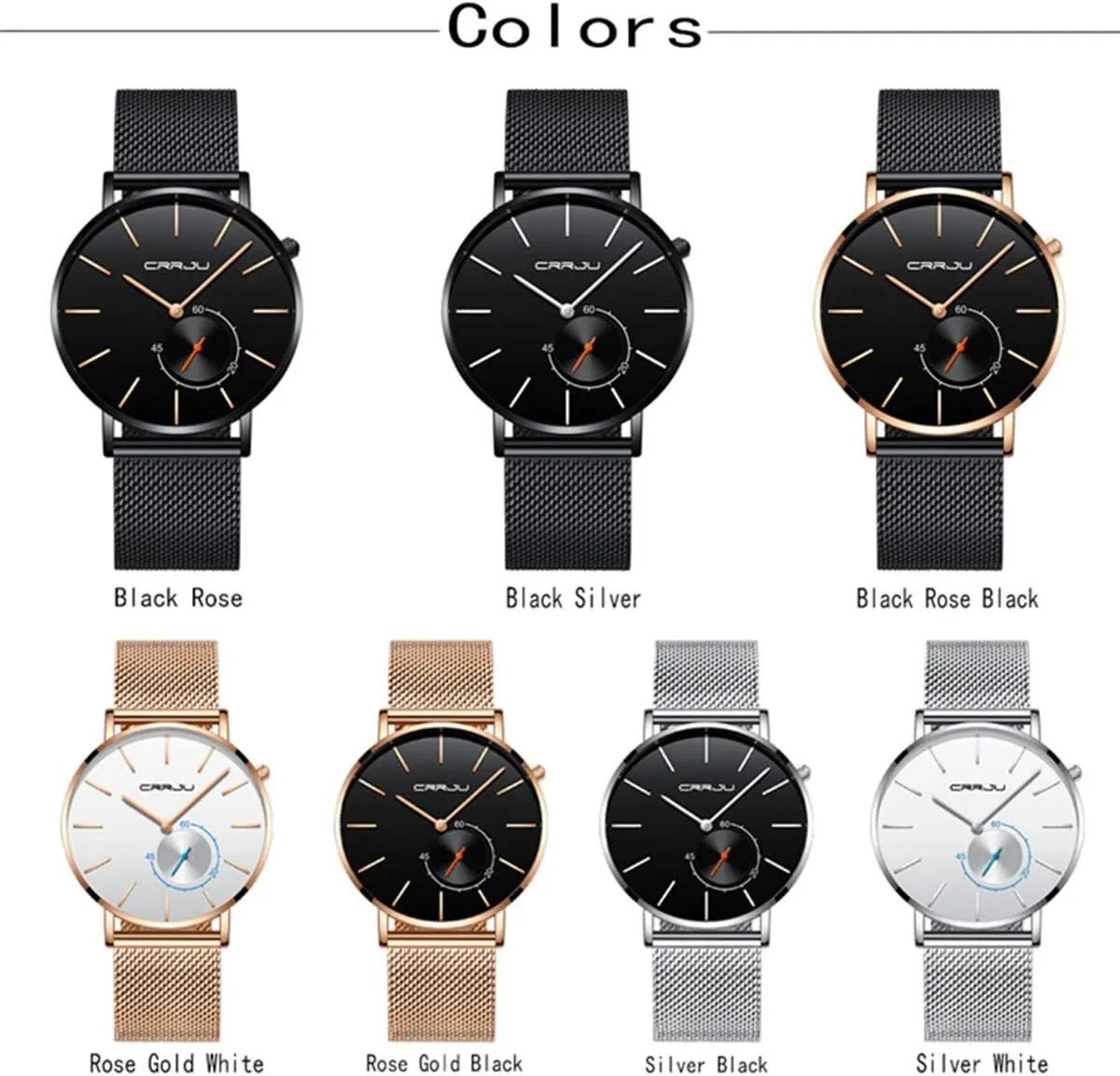 Quartz Watch Black/Rose Gold Stainless Steel Mesh Strap chary speculator solvent spinal savannah interplay Sport Casual Thin Dial Watches Gosasa Mens Minimalist 