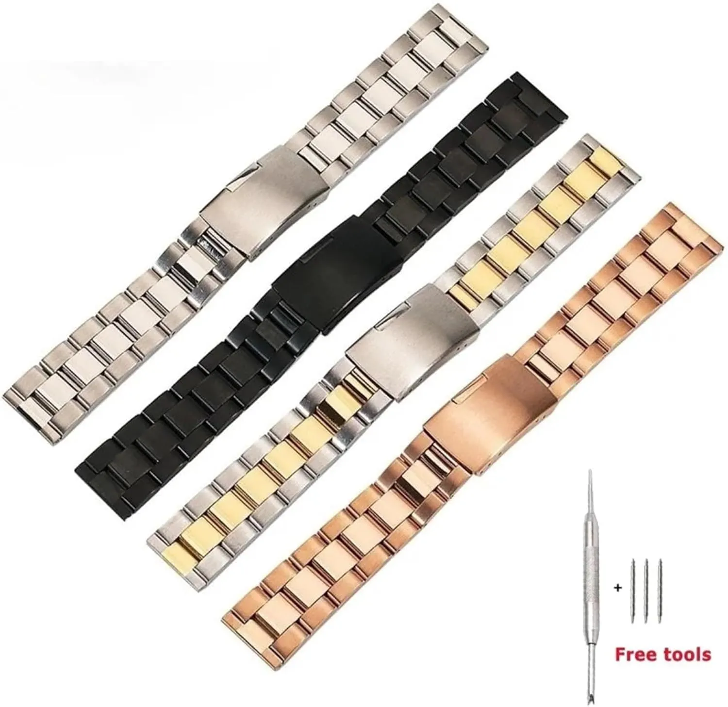 Quartz Watch Stainless Steel Metal Solid Watch Band 18-28mm wet Unisex Watch Accessories Suitable For Smart Watch 