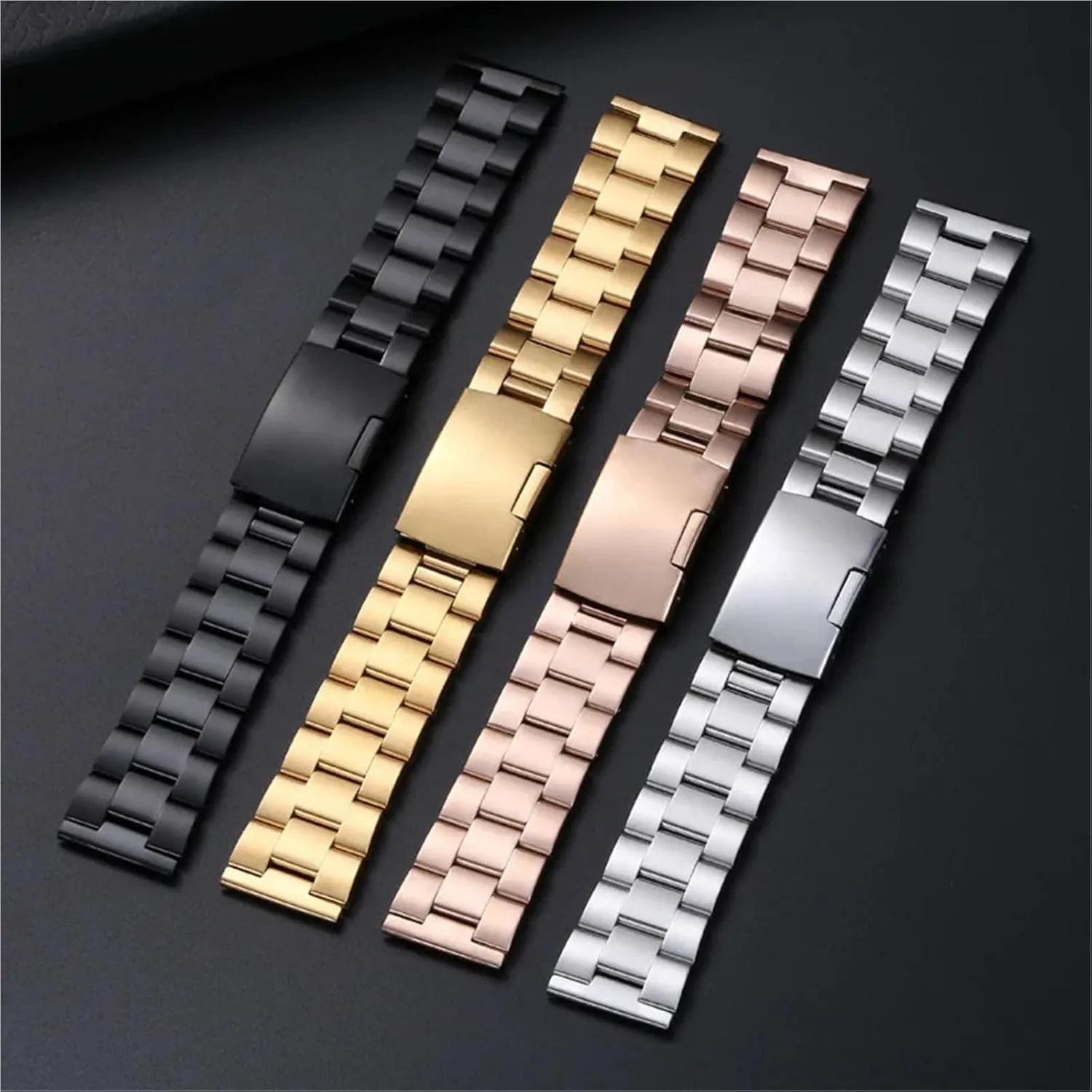 Quartz Watch Stainless Steel Metal Solid Watch Band 18-28mm wet Unisex Watch Accessories Suitable For Smart Watch 