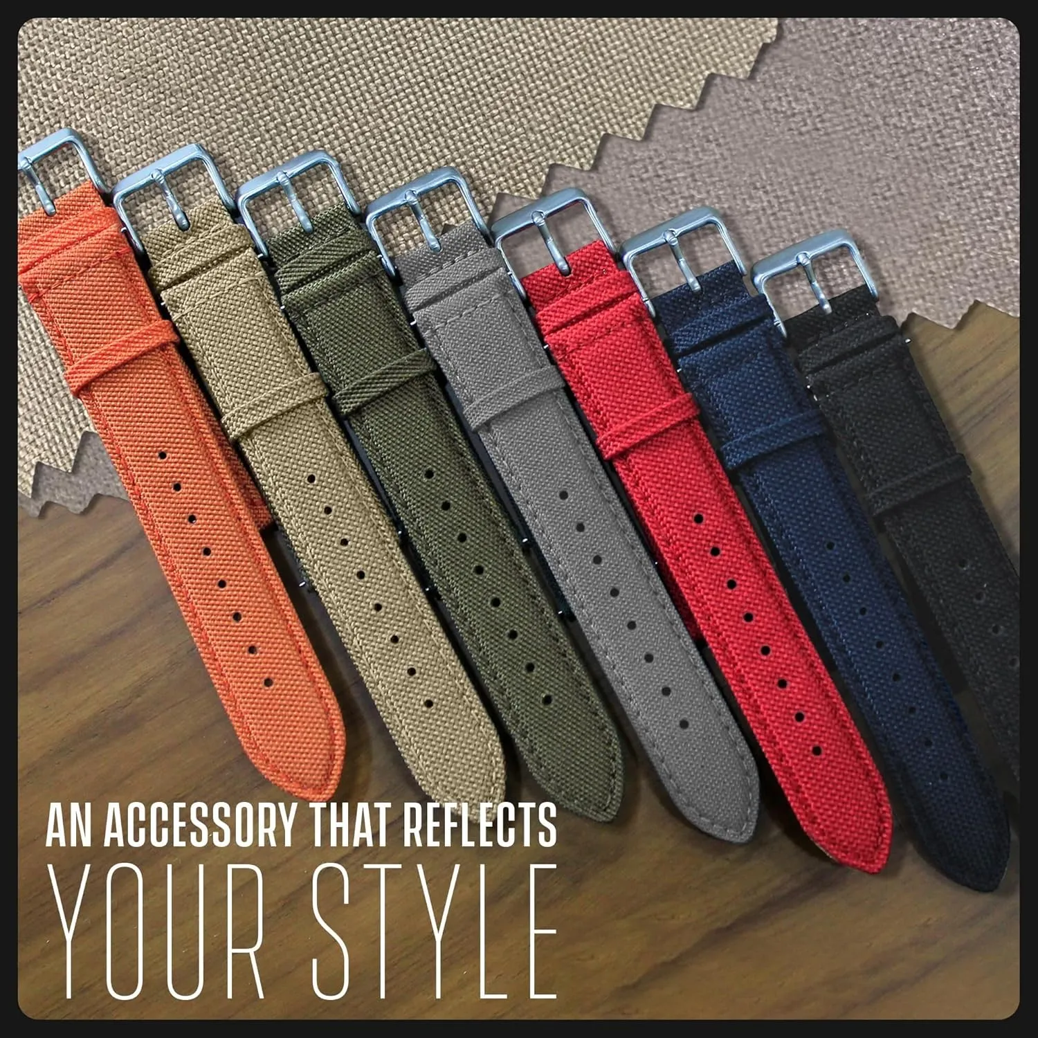 Quick bask nestling claim resume Release Replacement Watch Bands - Water Resistant Back Lining Leather Strap - Watch Bands for Women & Men - Compatible with Regular & Smart Watch Bands Alpine Cordura Fabric Watch Band - 