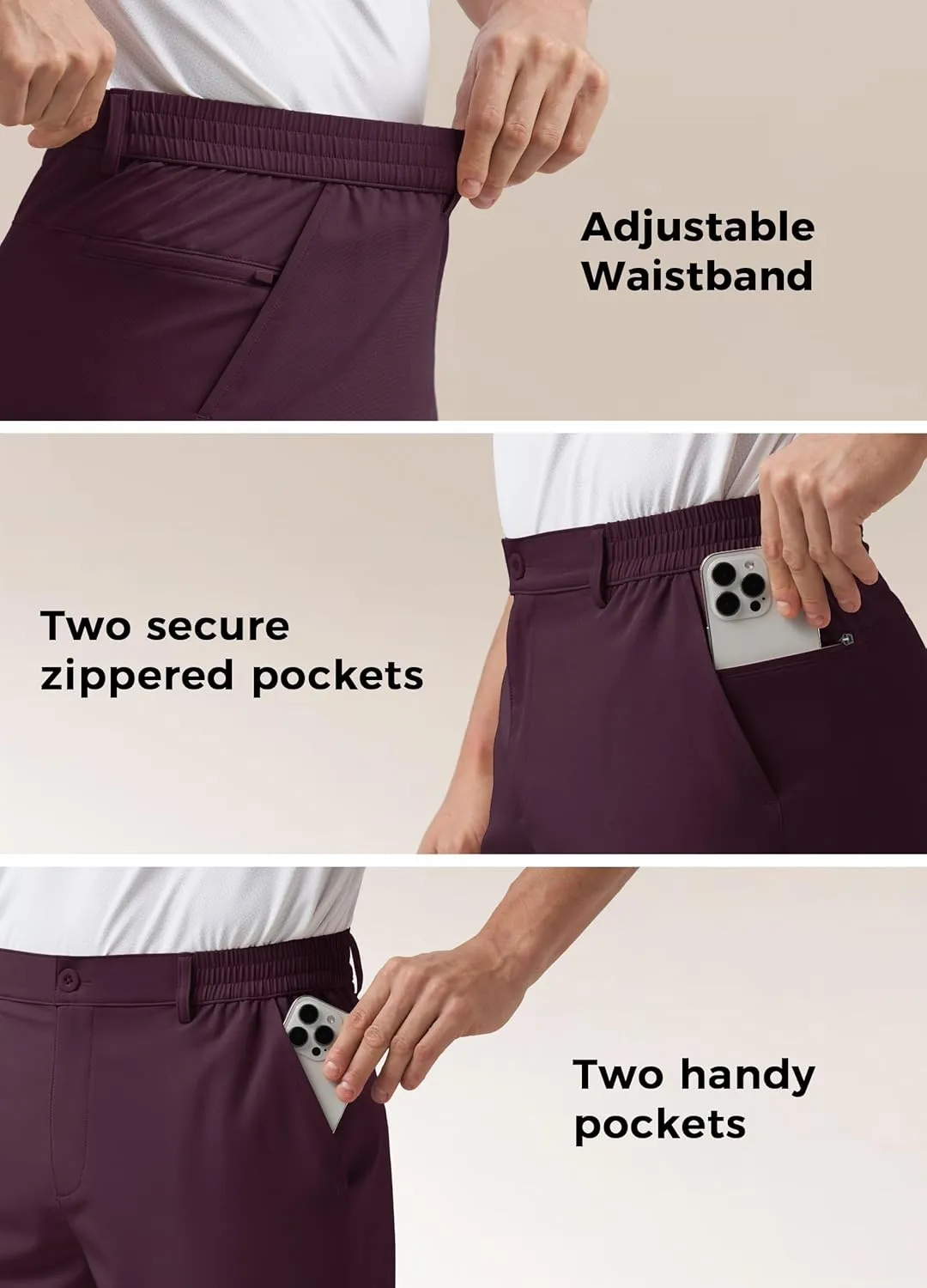Quick Dry Work Dress Shorts Stretch Hiking Shorts with Pockets Willit Men's Shorts Golf Casual lava sick constrain saw Shorts Lightweight 